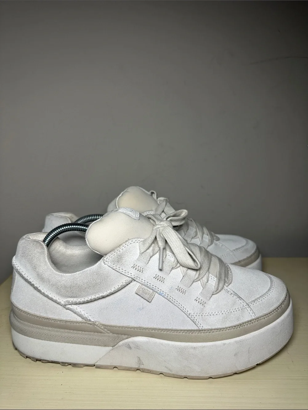 Ugg goldencush LT White Platform Suede chunky Sneakers